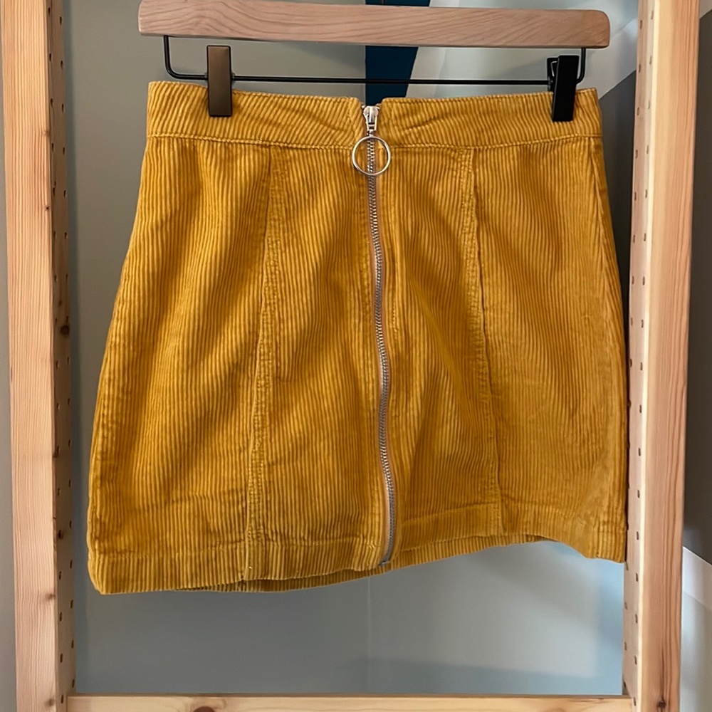 Corduroy Zip-Front Skirt, Forever 21, Size Small